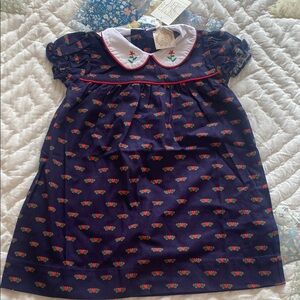 The Beaufo Bonnet Company, Holly day dress flannel a kind heart Richmond red 5T